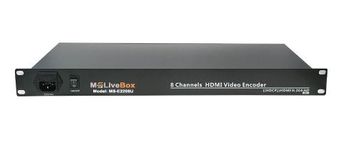 HDMI Video Encoder MPEG-4 H.264 AVC 1U Rack-Mounted 8 Channels 2 channels 4K@30+6channels 1080P@60 output
